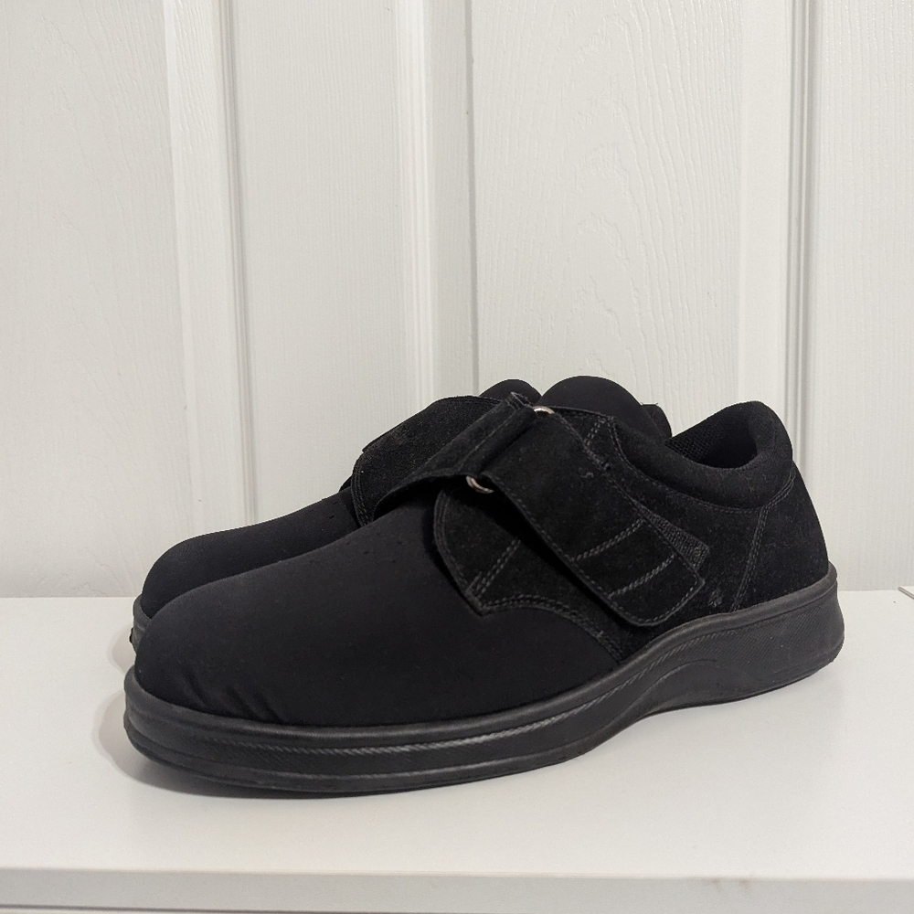 Orthofeet Bismarck Stretch Orthotic Walking Shoes Mens Size 10 Black Sneaker